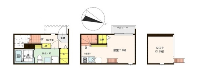 大阪市旭区太子橋のアパートの間取り