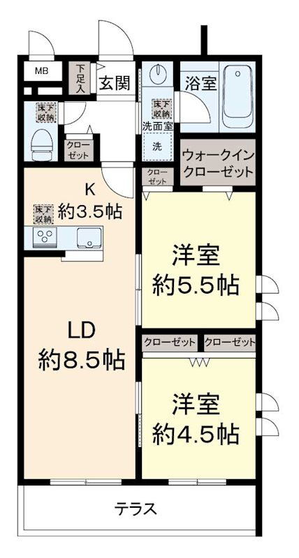 京王ラフィネ橋本テラスの間取り