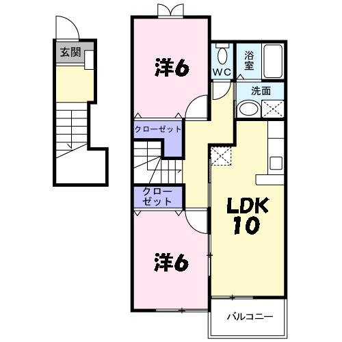 ベルフィオーレＳ２　Ｂ棟の間取り