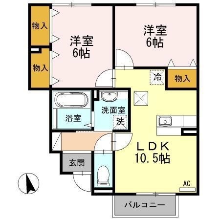 東根市小林のアパートの間取り