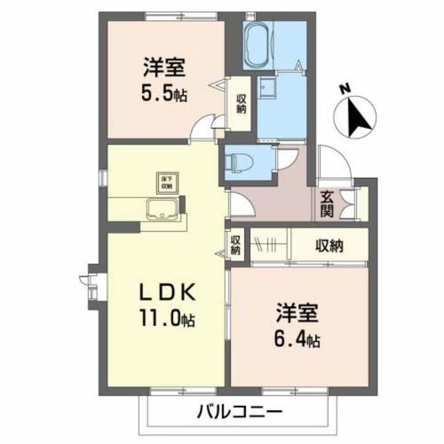 岩沼市栄町のアパートの間取り