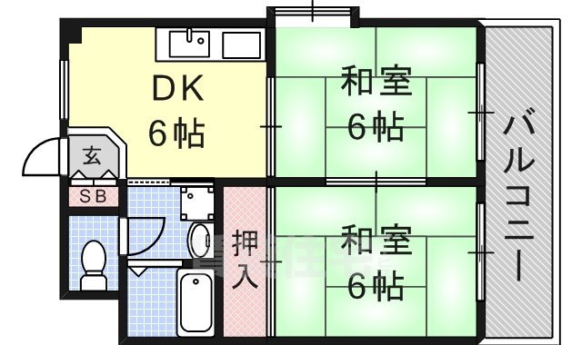 名古屋市熱田区西野町のマンションの間取り