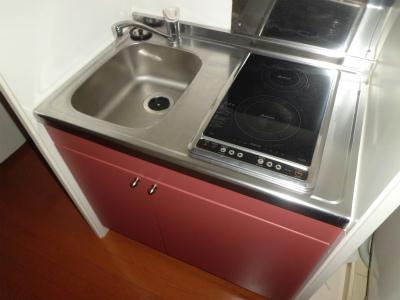 キッチン　２口電気コンロ付ミニキッチン。
