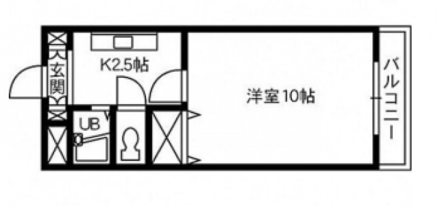 岡山市北区田中のマンションの間取り