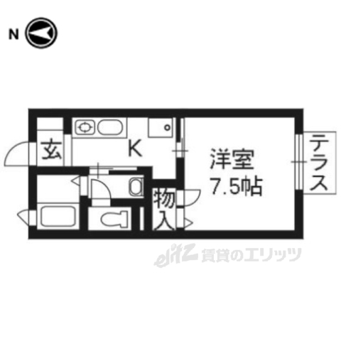 向日市寺戸町のアパートの間取り