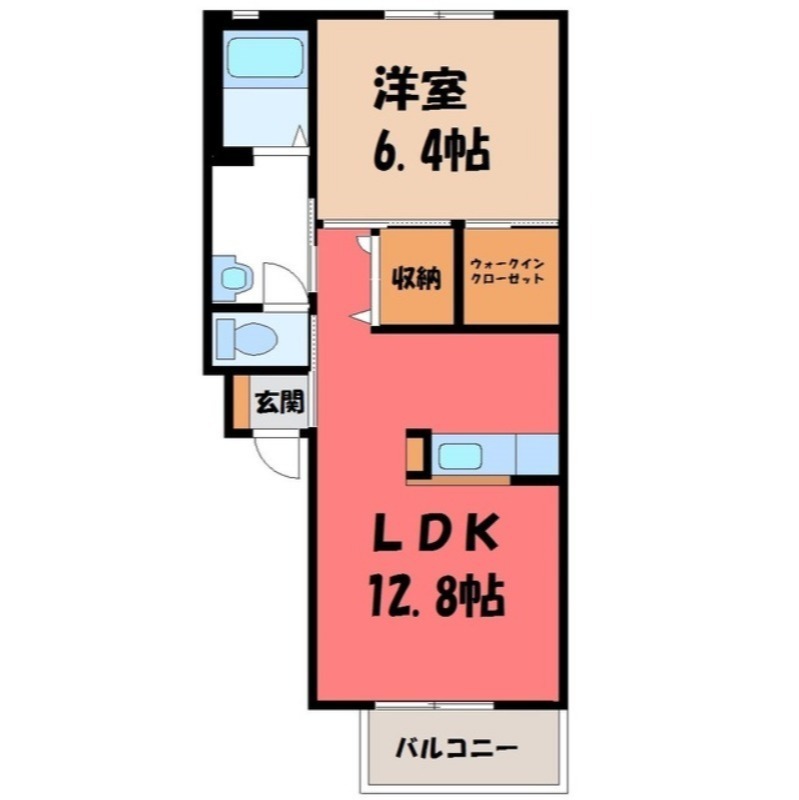 筑西市玉戸のアパートの間取り