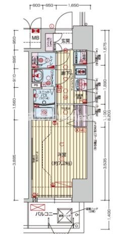 【プレサンスOSAKA DOMECITY クロスティの間取り】