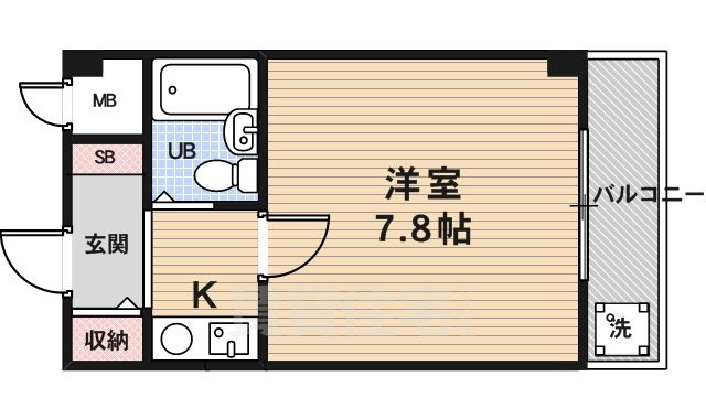 京都市右京区西院月双町のマンションの間取り