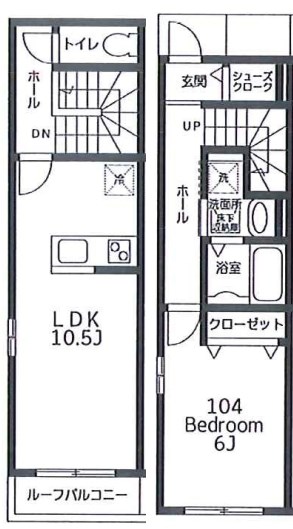 横浜市戸塚区戸塚町のアパートの間取り