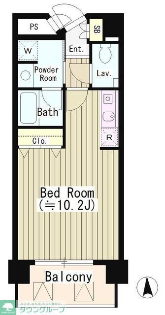 渋谷区恵比寿西のマンションの間取り