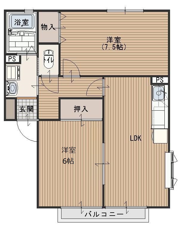 【川越市今成のアパートの間取り】