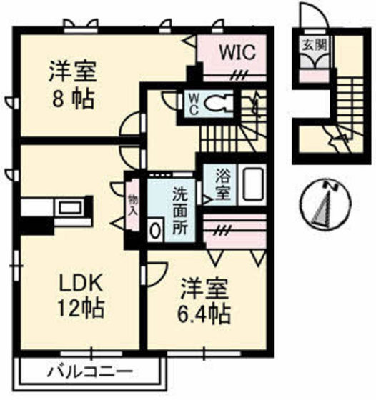 広島市佐伯区楽々園のアパートの間取り