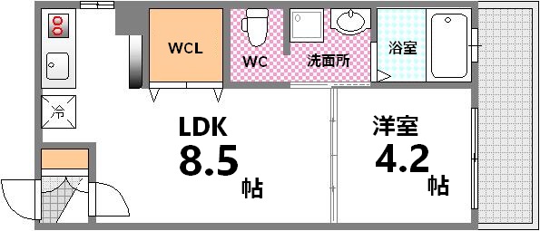 広島市中区小町のマンションの間取り