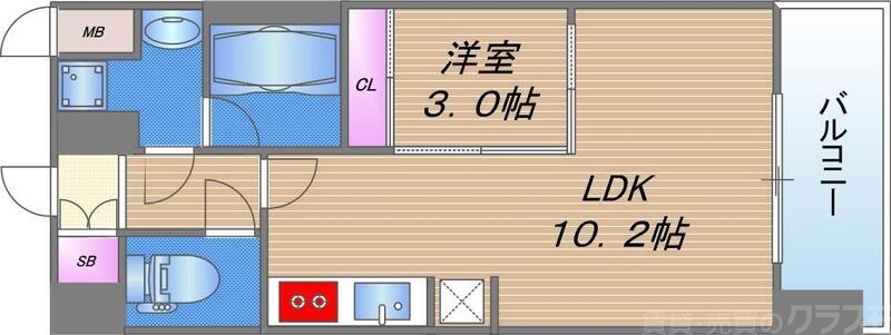 大阪市天王寺区玉造本町のマンションの間取り