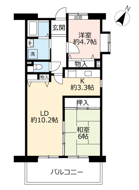 ＵＲアーバンラフレ虹ヶ丘南の間取り