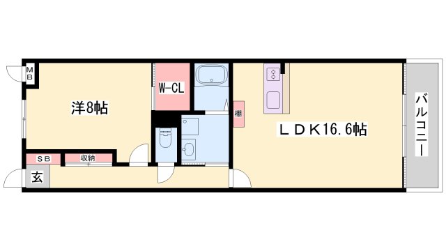 姫路市龍野町のマンションの間取り