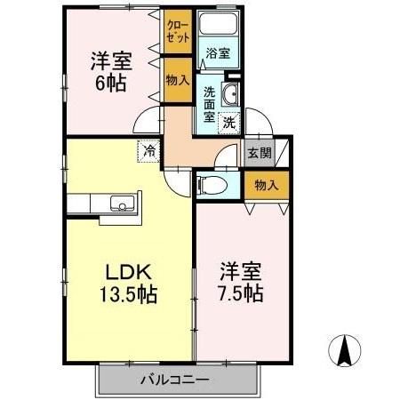 ヴィルヌーブマスダ　A棟の間取り