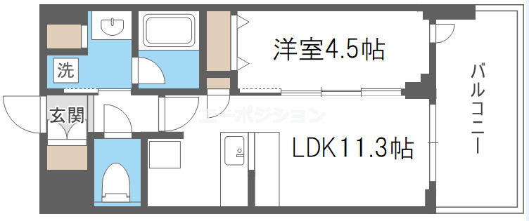 スプランディッド難波キャトルの間取り