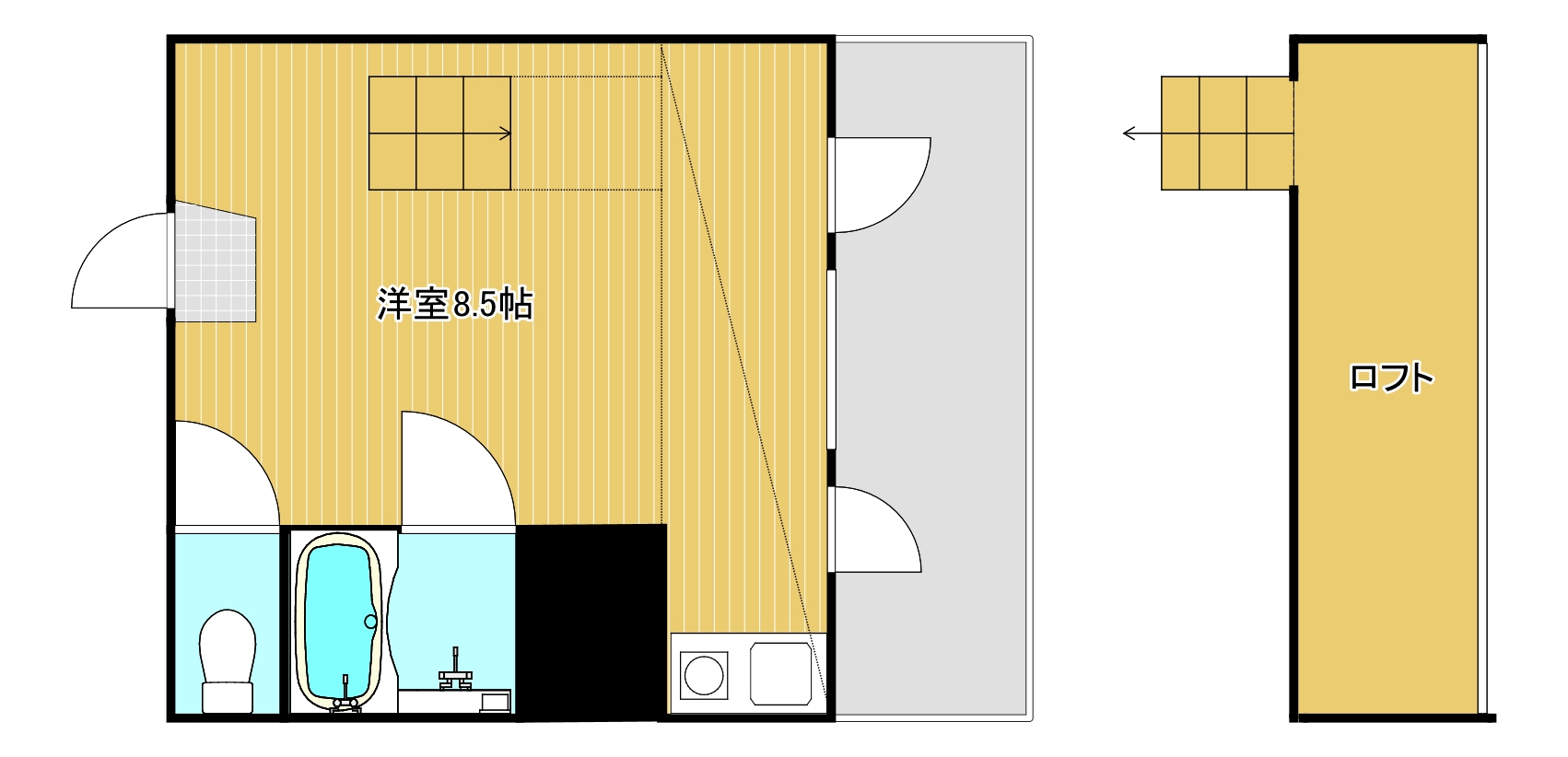 広島市中区平野町のマンションの間取り