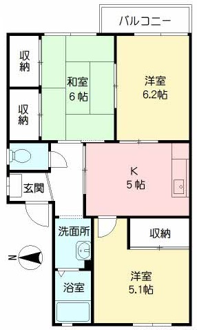 鹿児島市薬師のマンションの間取り