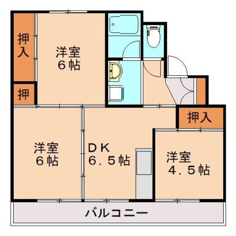 ビレッジハウスいなつき1号棟の間取り