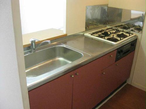 キッチン　憧れのカウンターキッチン♪コンロは３口のガスコンロ＆グリル付