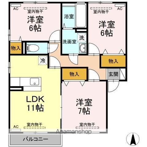 リビングタウン飯岡新田I Bの間取り写真