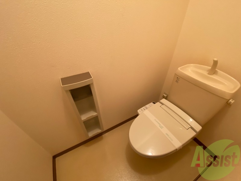 トイレ　温水洗浄便座なので快適に使用できそうですね。