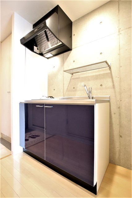 キッチン　１口ガスコンロ設置済みのキッチン