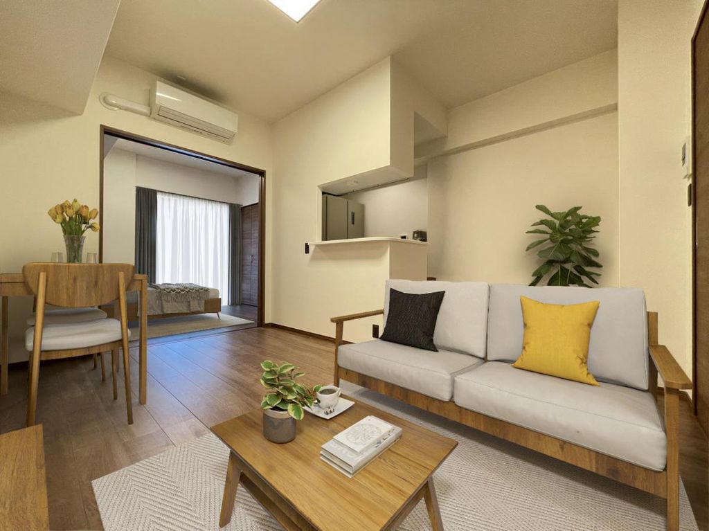 居室・リビング　画像は実際の写真に家具や調度品をCG合成したものです。