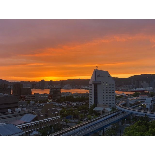 眺望　バルコニーからの夕日♪