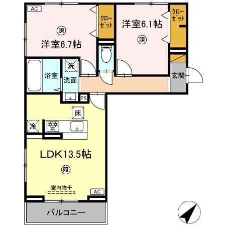 ＪＲ内房線 浜野駅 徒歩18分 3階建 築2年の間取り写真