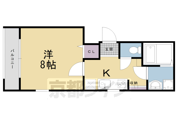 京阪本線 清水五条駅 徒歩9分 4階建 築21年の間取り写真