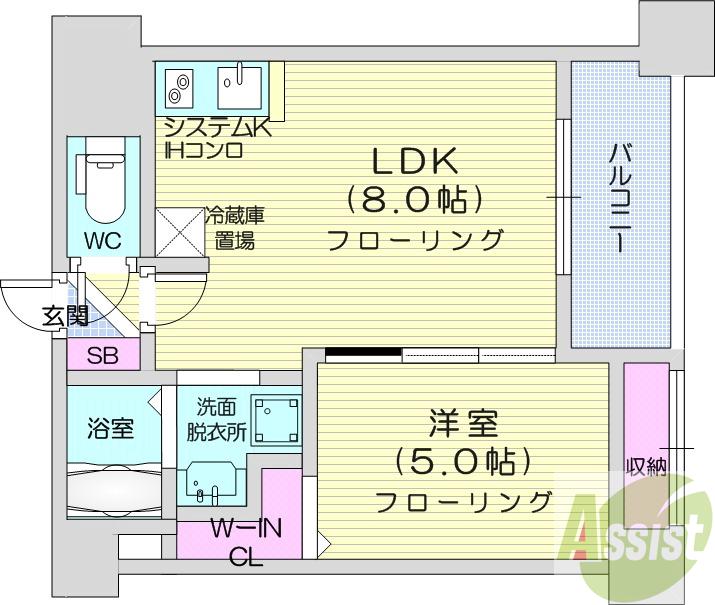 地下鉄東西線 琴似駅 徒歩10分 9階建 築19年の間取り写真
