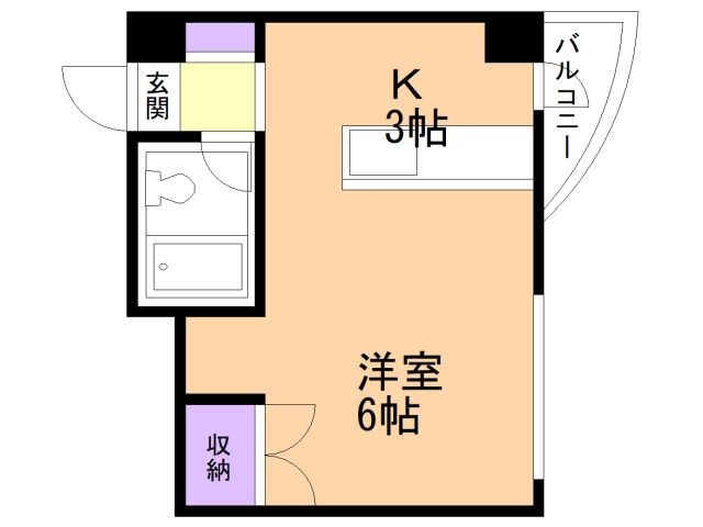 函館市宝来町のマンションの間取り