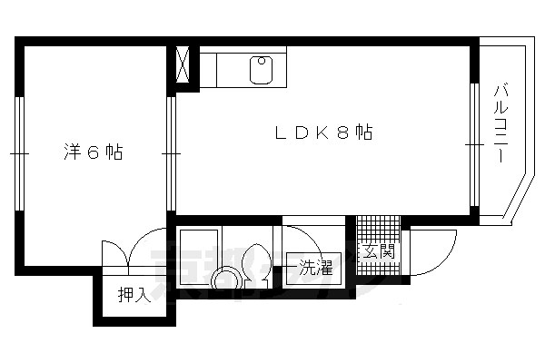 【京都市北区小山南上総町のマンションの間取り】