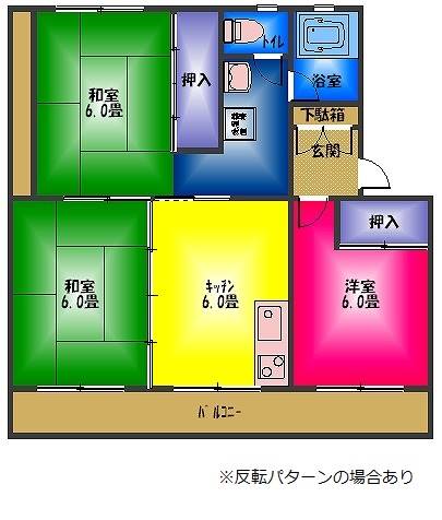 芹沢ハイツの間取り