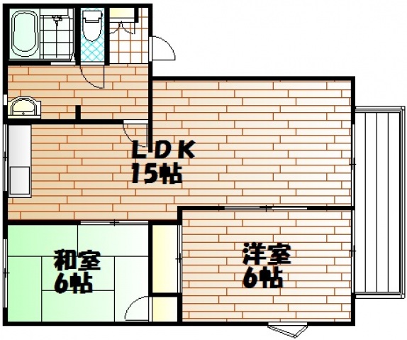 岡山市中区八幡のアパートの間取り