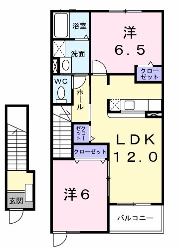 ポムシャン　Ａの間取り