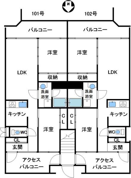 五葉松公園前住宅の間取り