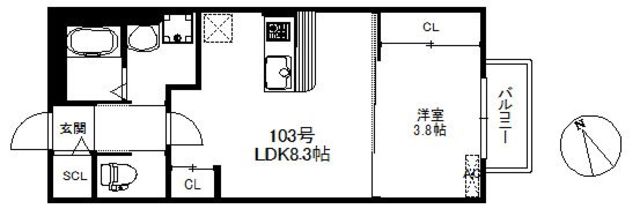 Ｃａｓａ朝倉街道Iの間取り