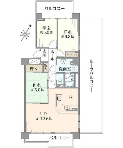 サンパセオ新柏　E号棟の間取り