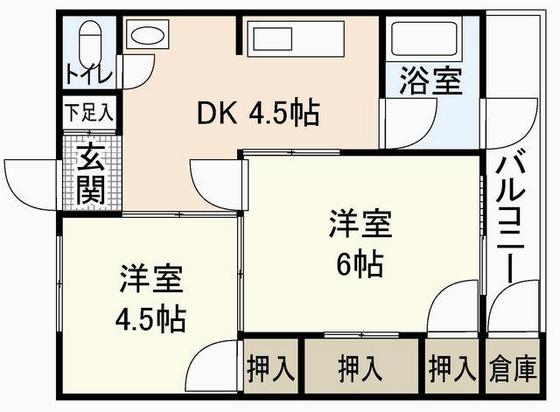 広島市西区大宮のマンションの間取り