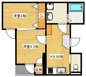 広島市中区昭和町のマンションの間取り