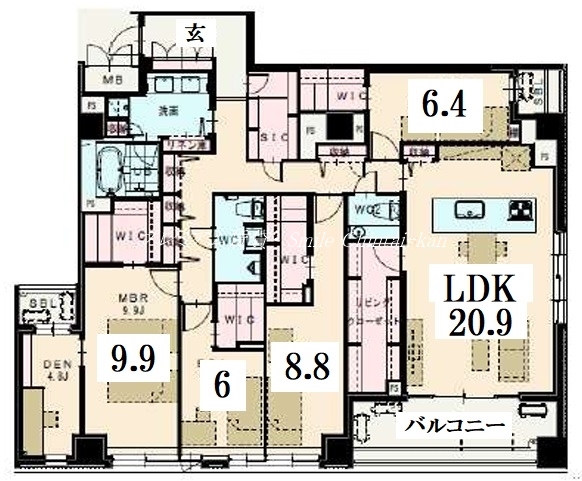 京都市中京区滕屋町のマンションの間取り