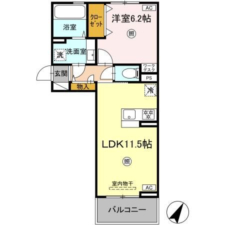 【（仮）D-ROOM宇土市北段原町　B棟の間取り】