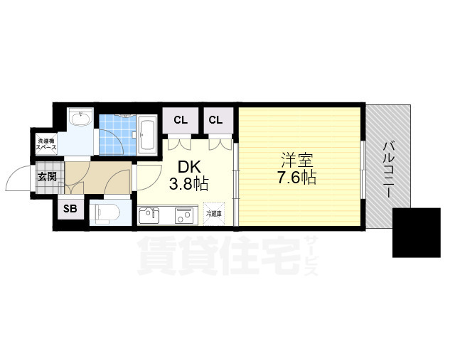 大阪市西区靱本町のマンションの間取り