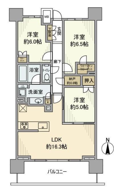 府中市寿町のマンションの間取り