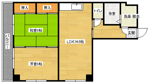 【広島市中区猫屋町のマンションの間取り】