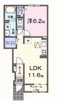 高松市国分寺町新居のアパートの間取り